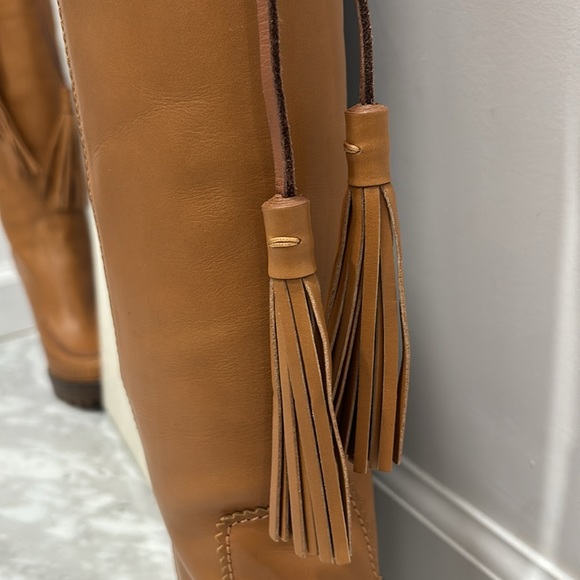 YSL Rive Gauche Brown Leather Boots 👢 👢Brand 🆕 size 8/ size 38 European - Picture 6 of 13